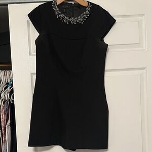 Ted Baker Black Romper with Embellished Neckline